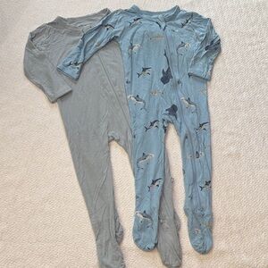 Kyte BABY Blue Shark Ocean and Gray Footies Set